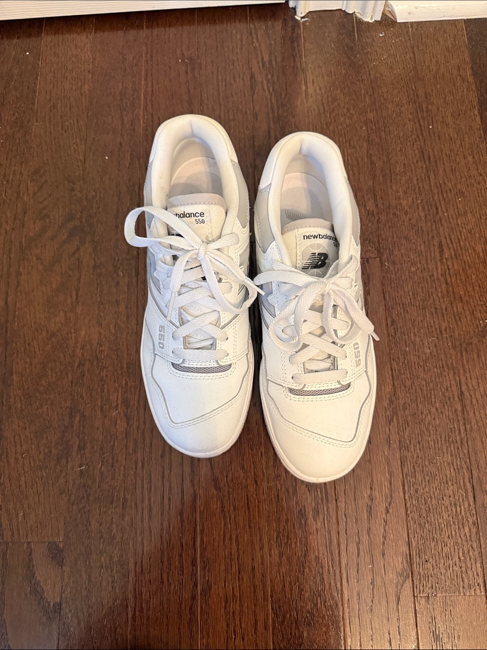New Balance White Leather Women's Sneakers